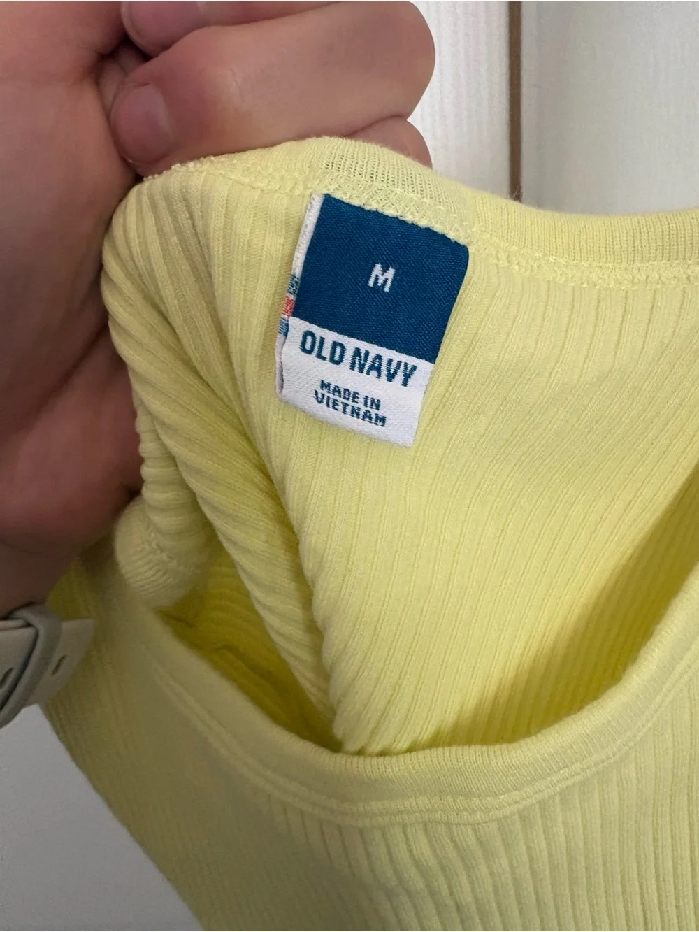 Old Navy Ribbed Scoop Neck Tank Top - Light Yellow